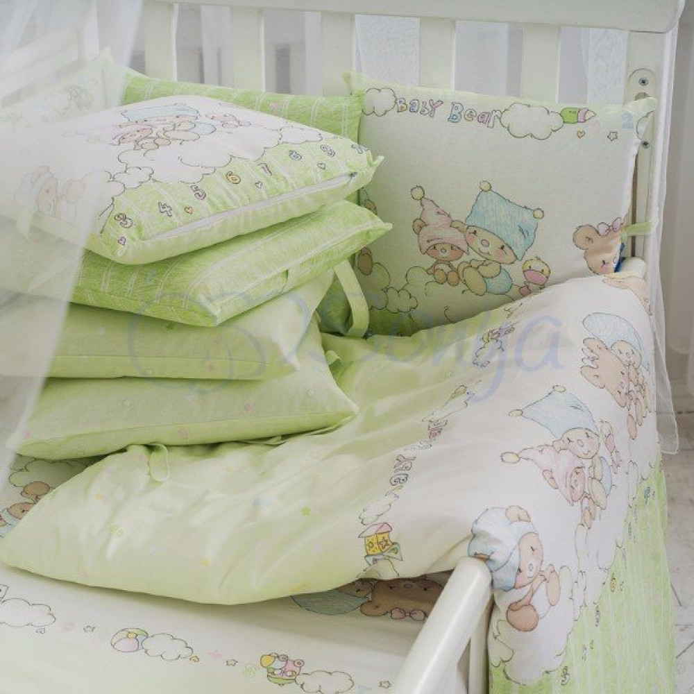 Постельный комплект Маленькая Соня Baby Design Малыши в шапочках 7 предметов