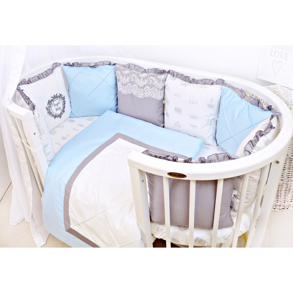 Дитяча постільна білизна Ovalbed Royal baby сіро-блакитний
