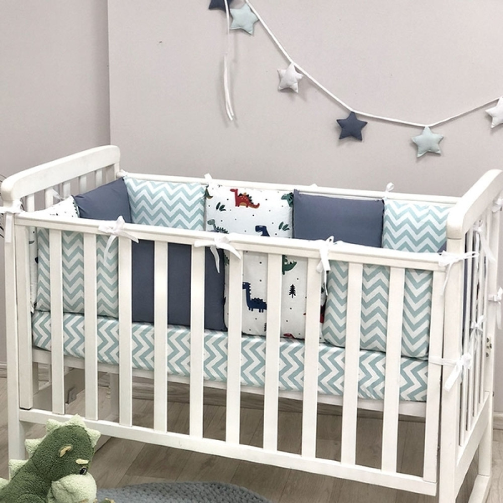 Постільний комплект Маленька Соня Baby Desing Діно Синій 6 предметів (0219186)