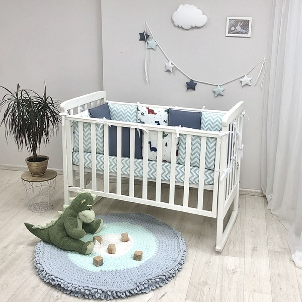 Постільний комплект Маленька Соня Baby Desing Діно Синій 6 предметів (0219186)