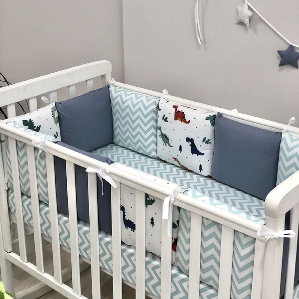 Постільний комплект Маленька Соня Baby Desing Діно Синій 6 предметів (0219186)