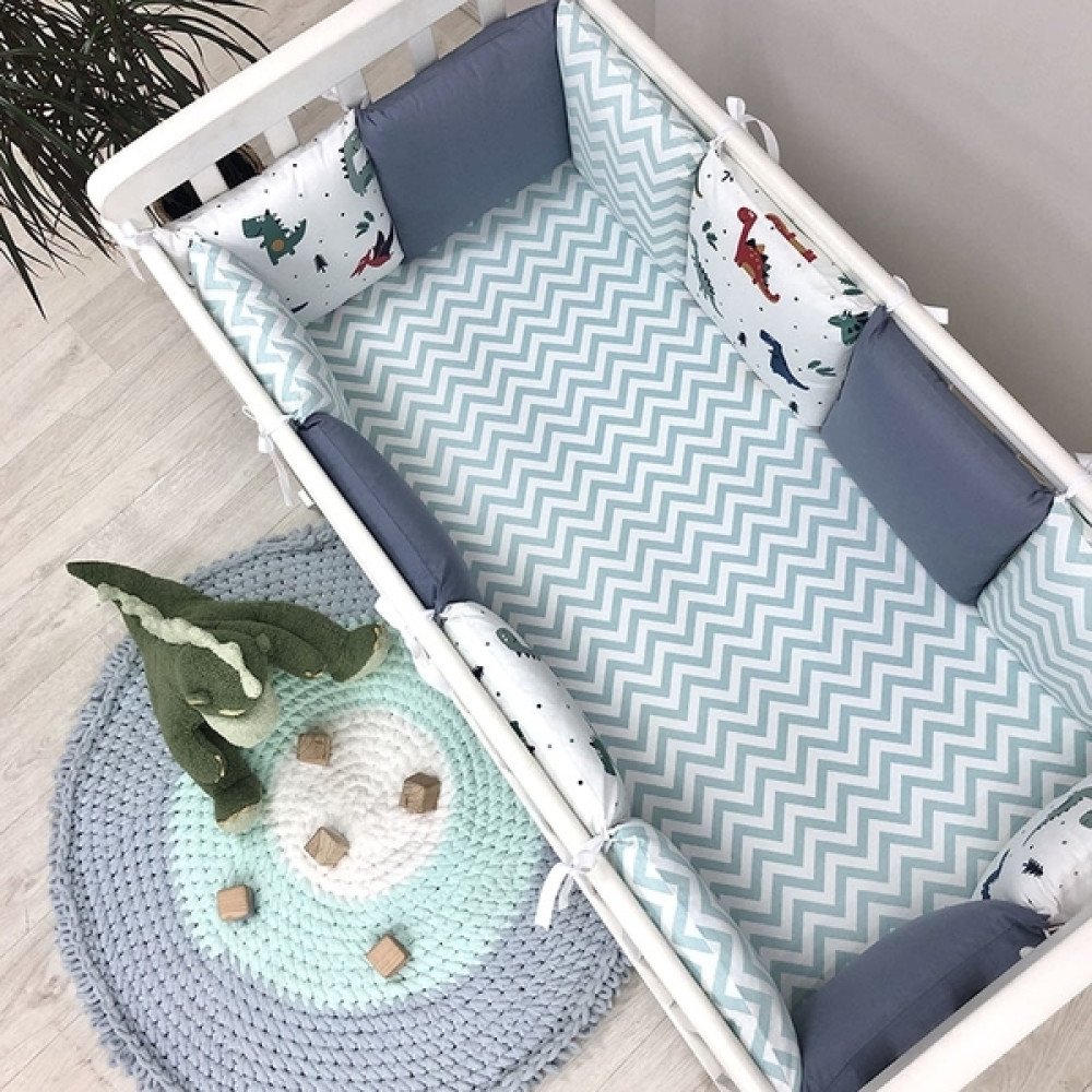 Постільний комплект Маленька Соня Baby Desing Діно Синій 6 предметів (0219186)