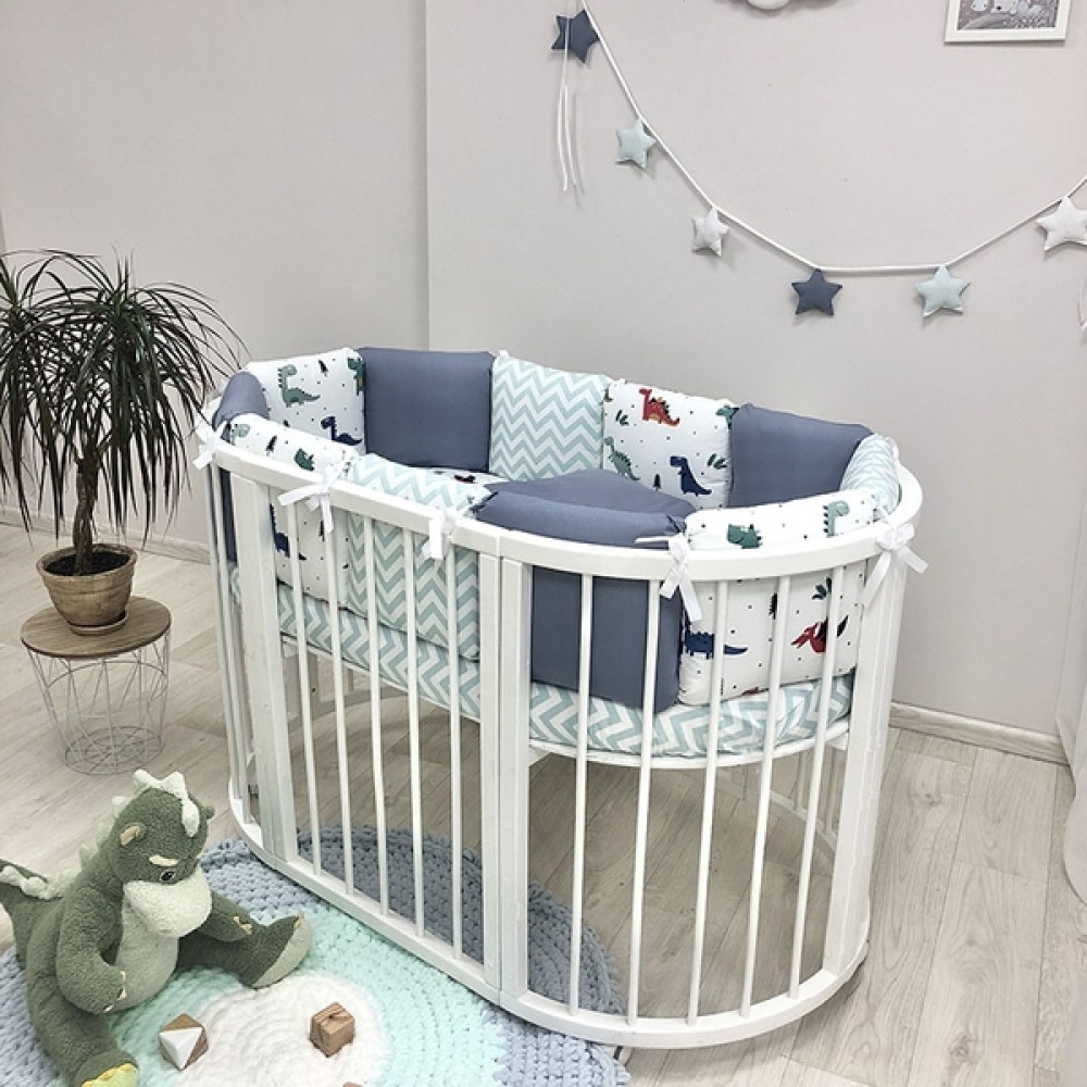 Постільний комплект Маленька Соня Baby Desing Діно Синій 6 предметів (0219186)