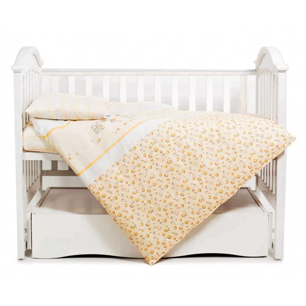Змінна постіль Twins Comfort Зайчики з смужками, жовтий (3051-C-023)