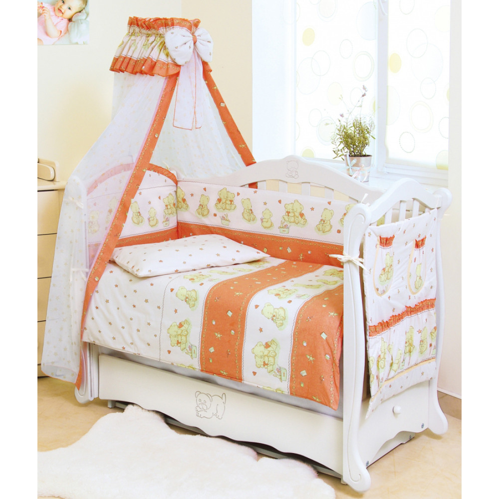 Бампер Twins Comfort Ведмедики із зіркою, теракотовий (2051-С-018)