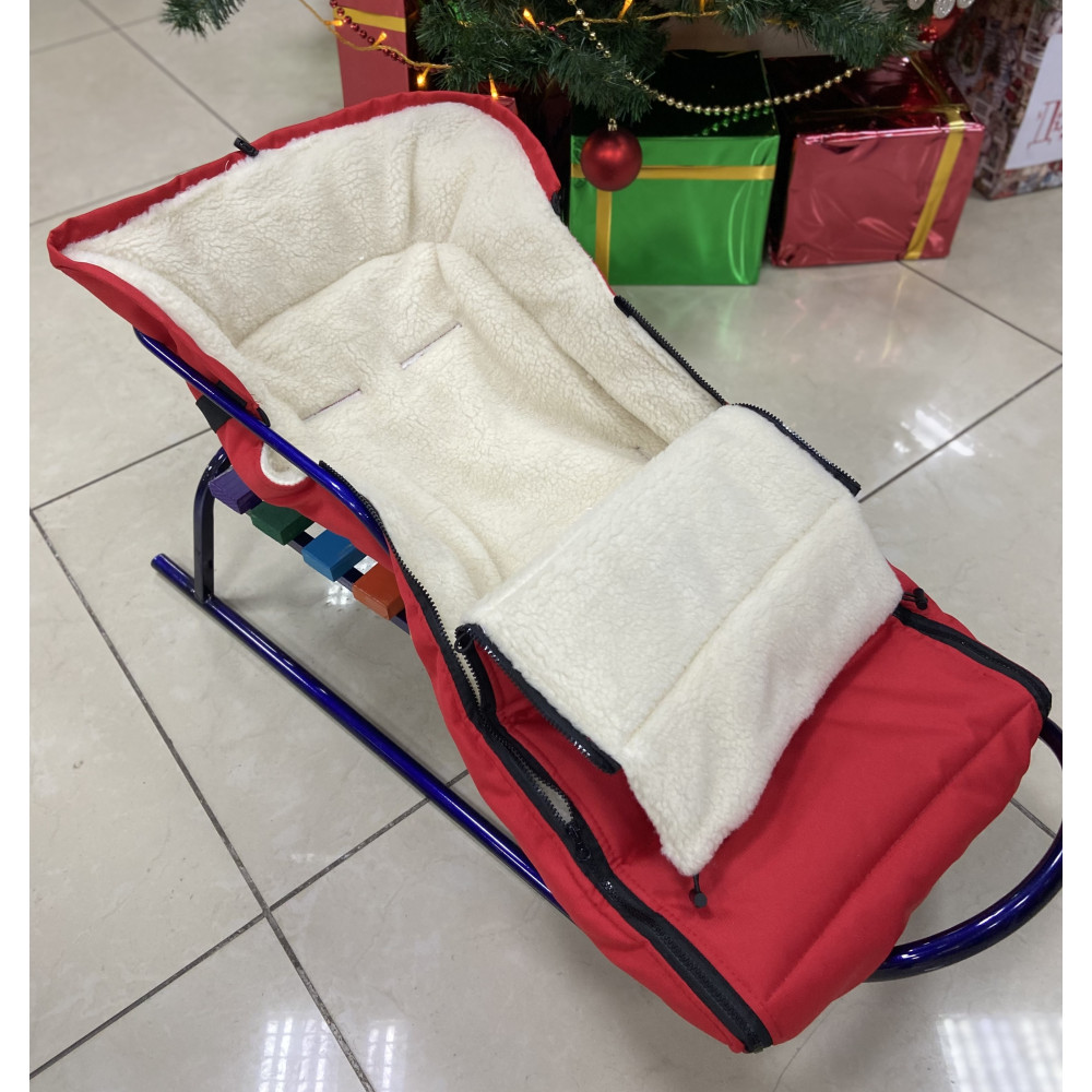 Конверт для санок Mir baby на овчині червоний (5570)
