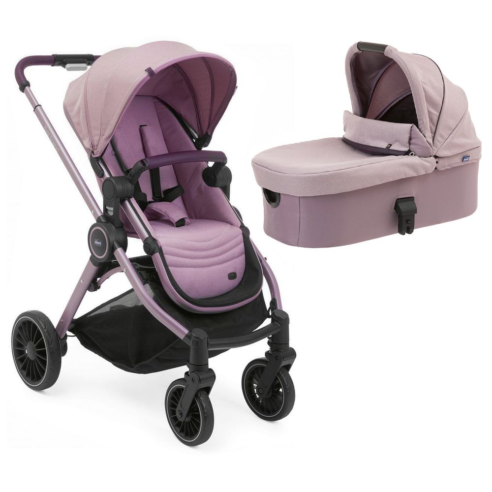 Chicco Best Friend Pro Light - детская коляска 2в1 для новорожденных, коляска с люлькой, всесезонная коляска • Розовый (79866.20.04)