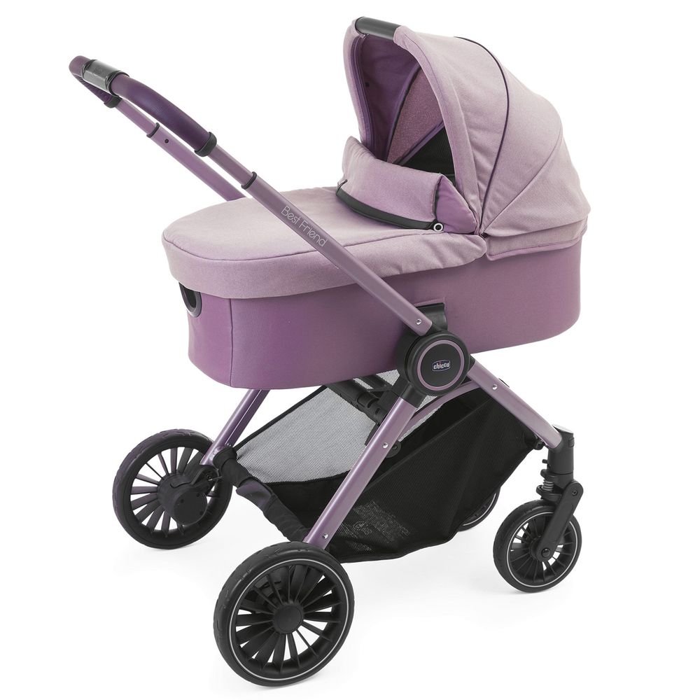 Chicco Best Friend Pro Light - детская коляска 2в1 для новорожденных, коляска с люлькой, всесезонная коляска • Розовый (79866.20.04)