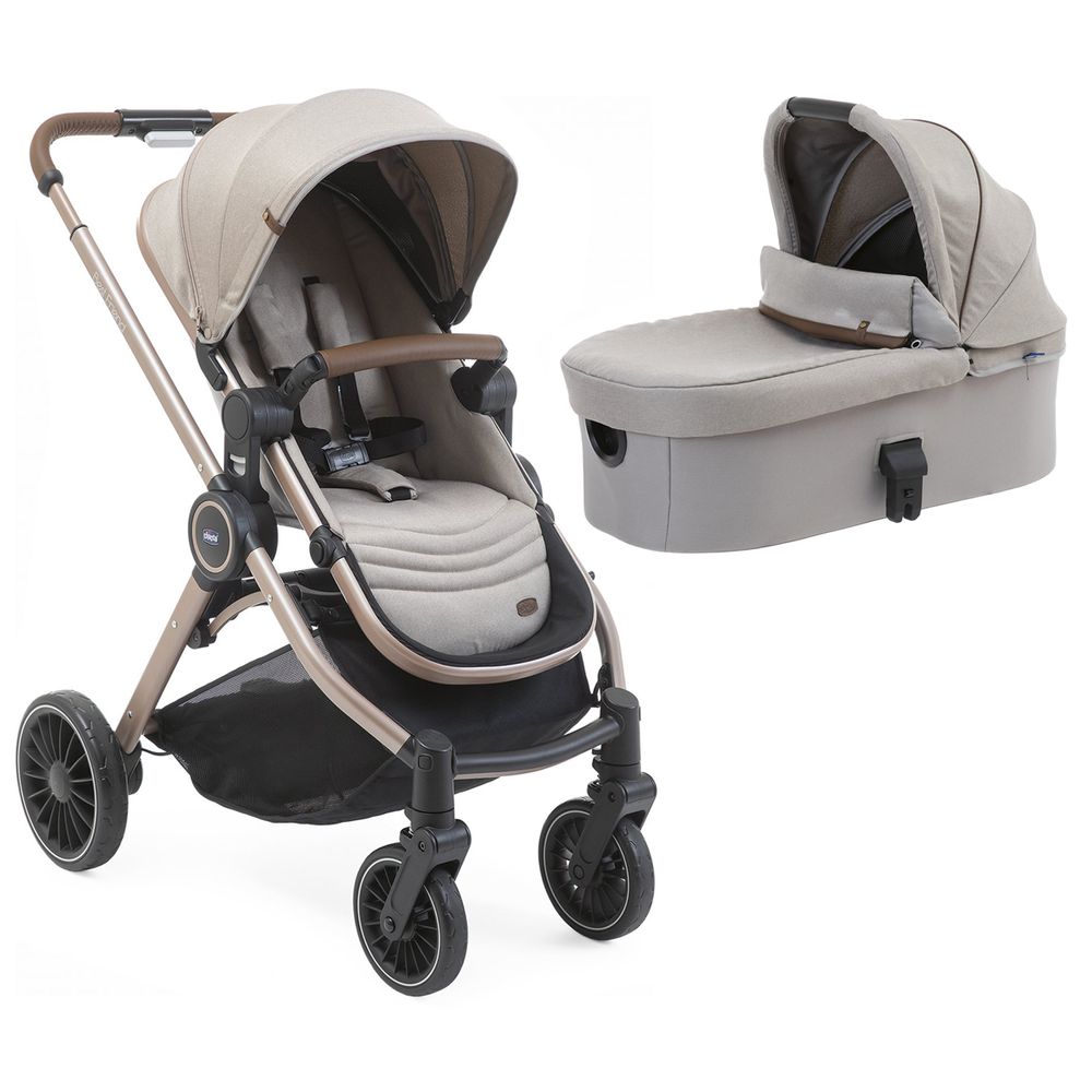 Chicco Best Friend Pro Light - детская коляска 2в1 для новорожденных, коляска с люлькой, всесезонная коляска • Бежевый (79866.25.04)