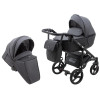 Коляска 2 в 1 Bair City Soft 219 графіт - чорна кожа (626211)