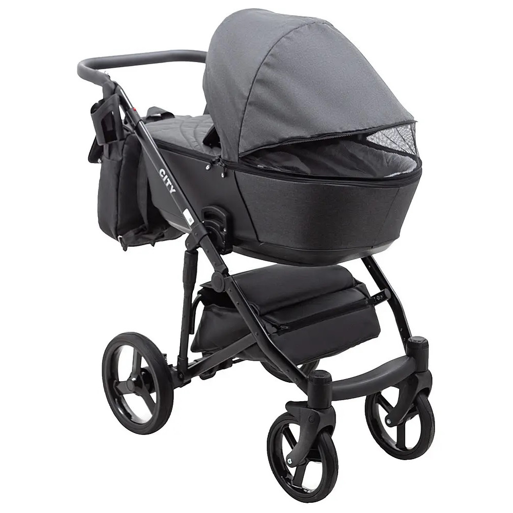 Коляска 2 в 1 Bair City Soft 219 графіт - чорна кожа (626211) Коляска 2 в 1 Bair City Soft 219 графіт - чорна кожа (626211)
