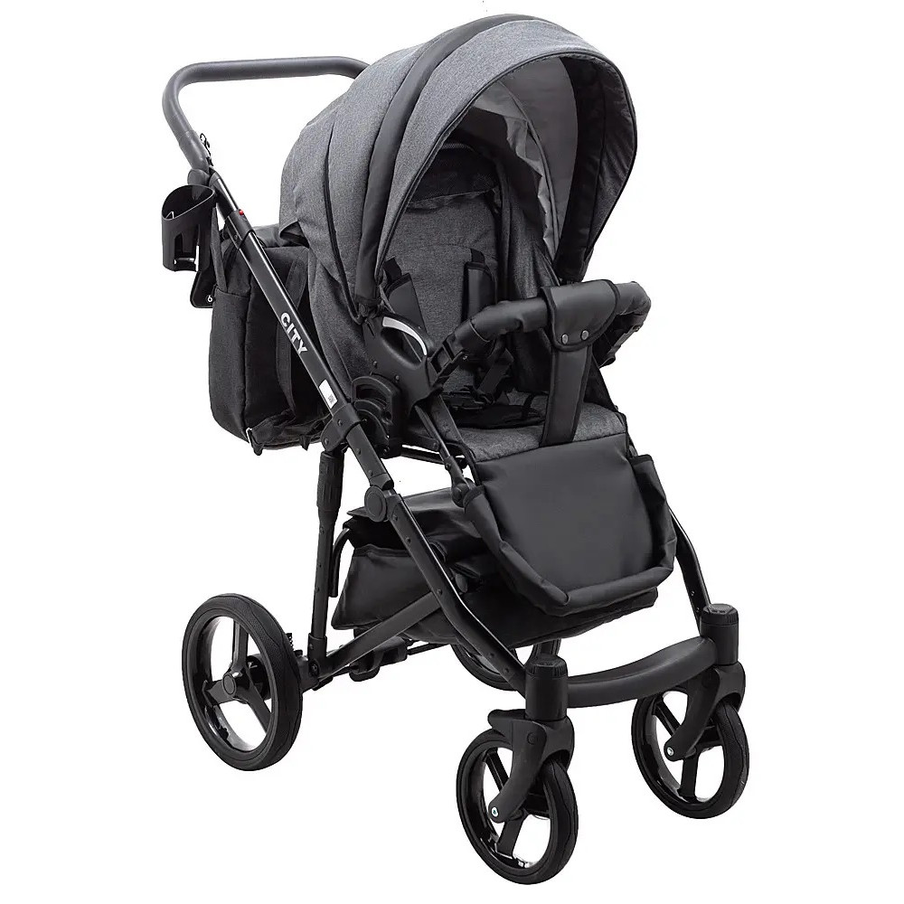 Коляска 2 в 1 Bair City Soft 219 графіт - чорна кожа (626211) Коляска 2 в 1 Bair City Soft 219 графіт - чорна кожа (626211)