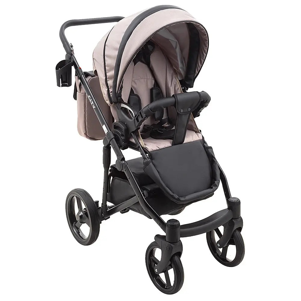 Коляска 2 в 1 Bair City Soft 455 капучино - чорна кожа (626213) Коляска 2 в 1 Bair City Soft 455 капучино - чорна кожа (626213)