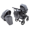 Коляска 2 в 1 Bair City Soft 218 серый - черная кожа