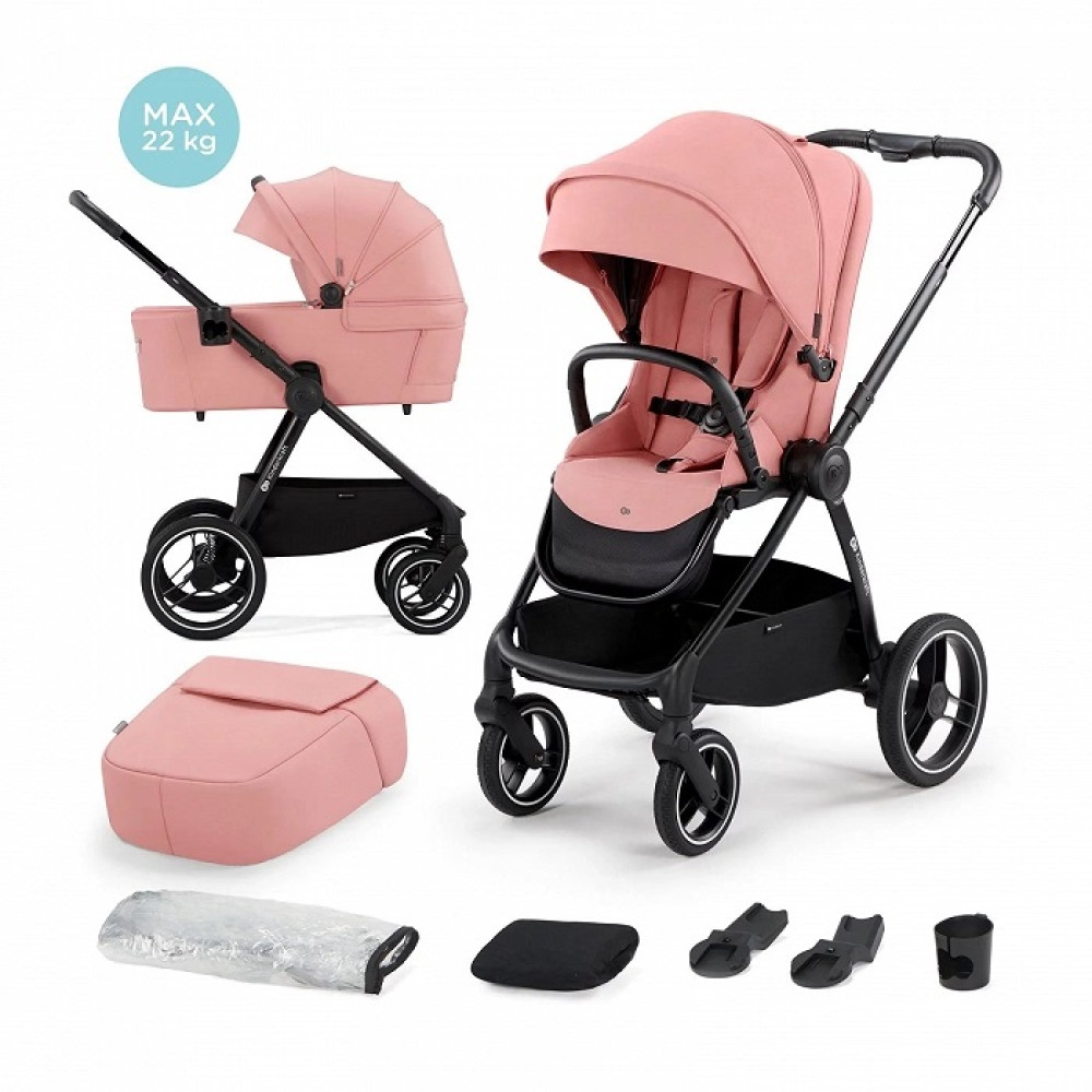 Kinderkraft Nea - універсальна багатофункціональна коляска 2 в 1 з великими колесами • Ash Pink (KSNEA000PNK2000)