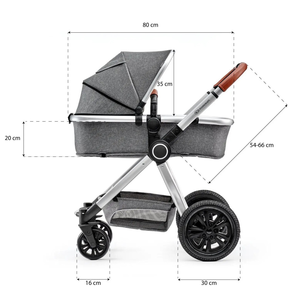 Kinderkraft Veo - універсальна коляска 3 в 1 з великими колесами • Gray (KKWVEOGRY30000) Kinderkraft Veo - універсальна коляска 3 в 1 з великими колесами • Gray (KKWVEOGRY30000)