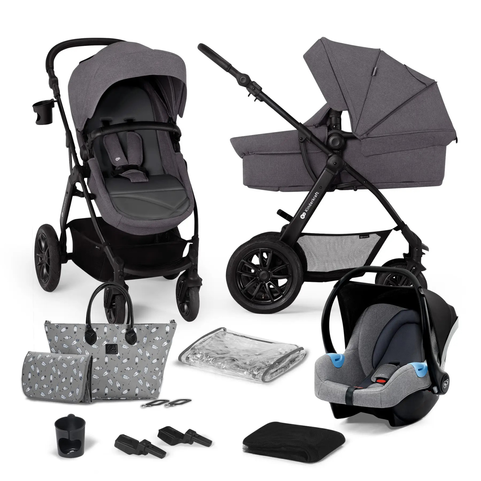 Візок 3 в 1 Kinderkraft Xmoov. Купити коляску для новонароджених у