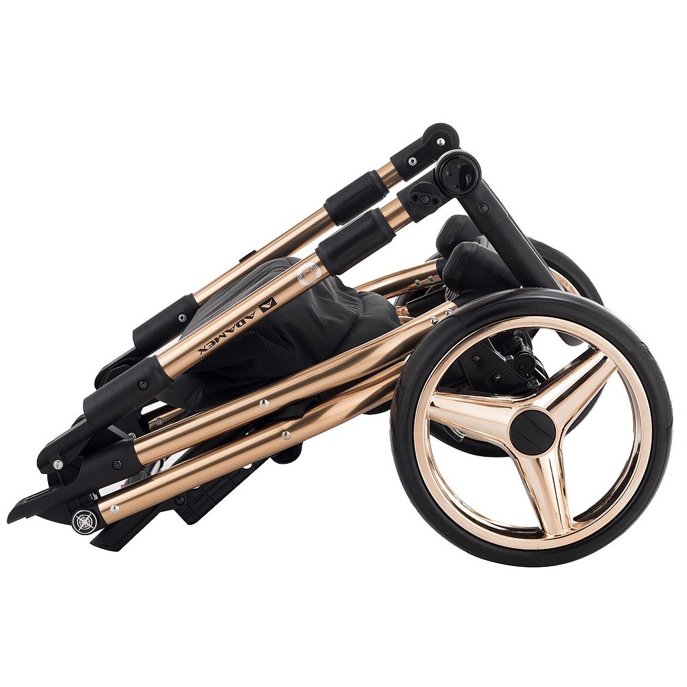 Коляска 2 в 1 Adamex Barcelona Polar (Pink Gold) кожа 100% BR321