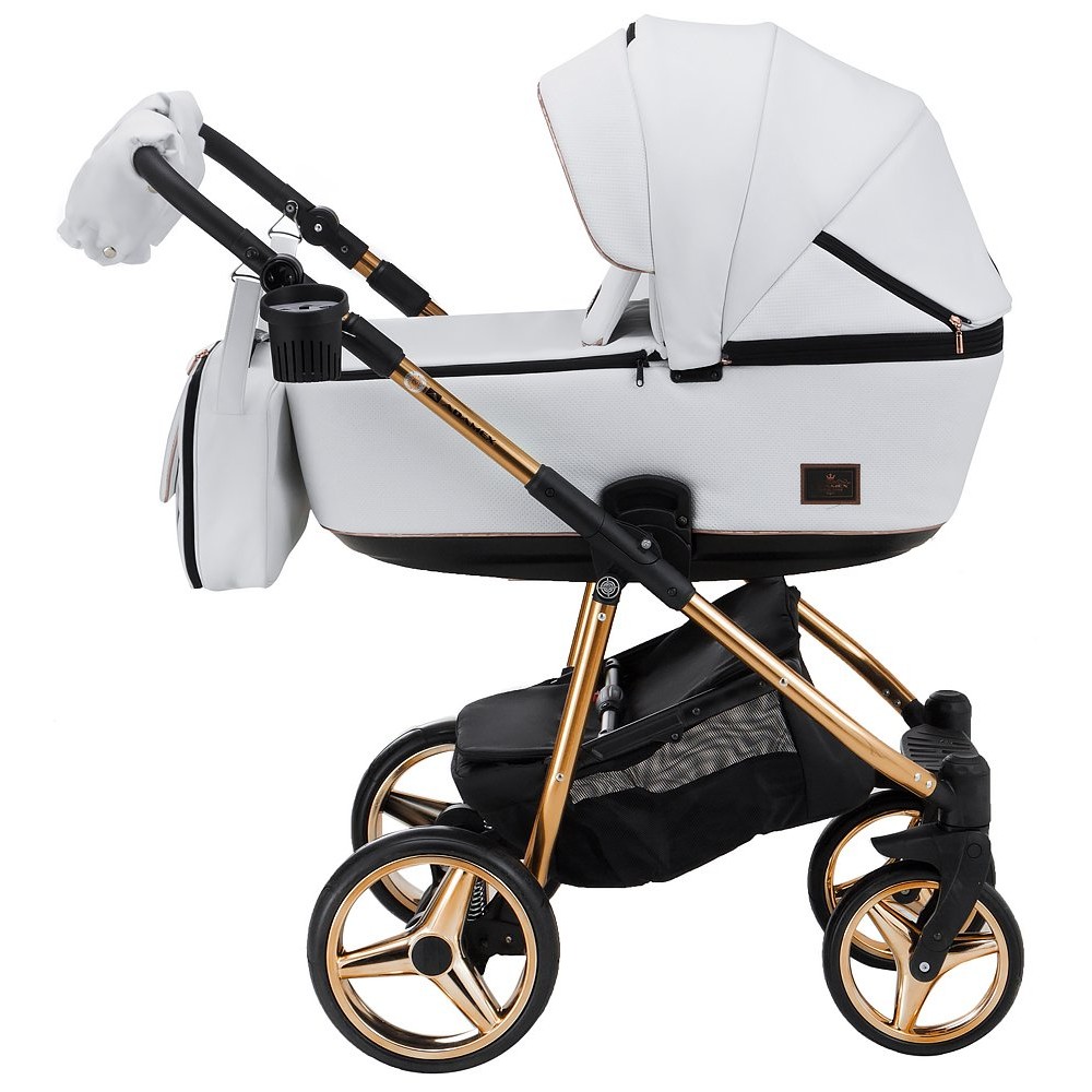 Коляска 2 в 1 Adamex Barcelona Polar (Pink Gold) кожа 100% BR321