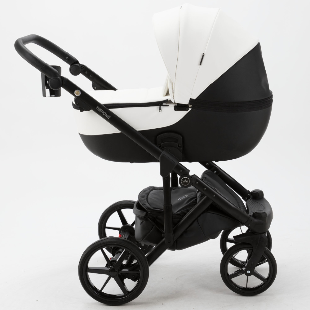 Коляска 2 в 1 Adamex Bibione SD-01 білий + чорний