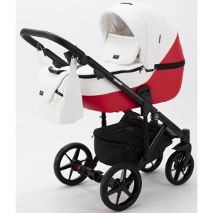 Коляска 2 в 1 Adamex Bibione SD-02 білий + червоний