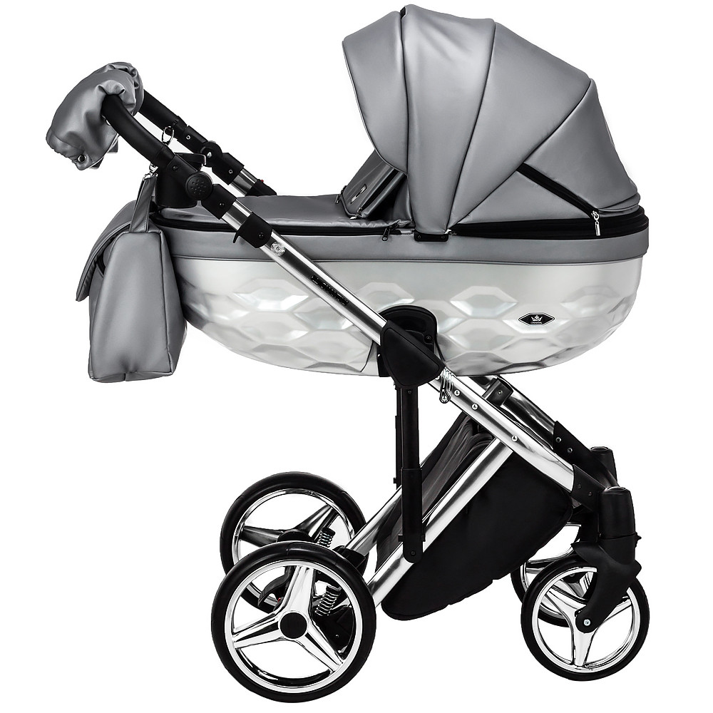 Коляска 2 в 1 Adamex Chantal Star Polar (Chrome) кожа 100% Star 122
