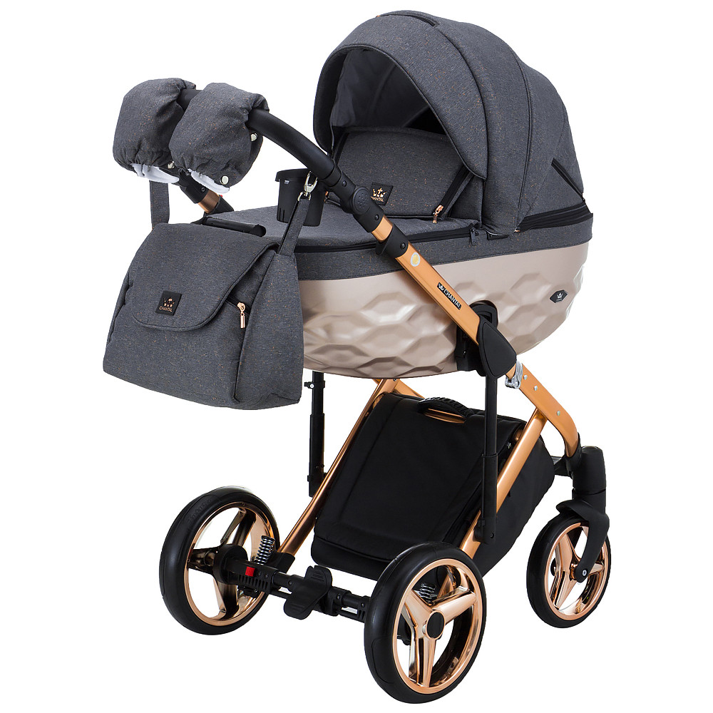 Коляска 2 в 1 Adamex Chantal Star Polar (Pink Gold) Star 4