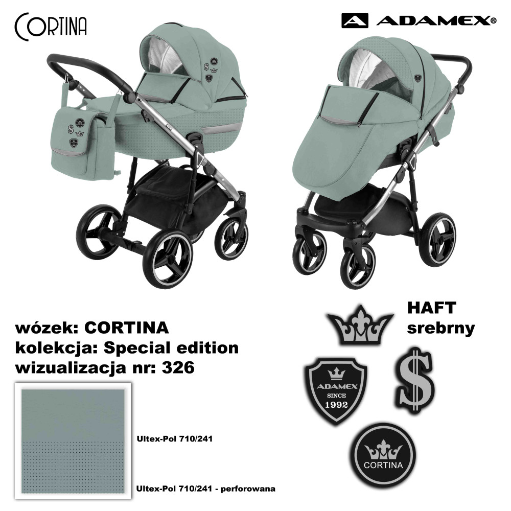 Коляска 2 в 1 Adamex Cortina Special Edition Кожа CT-326