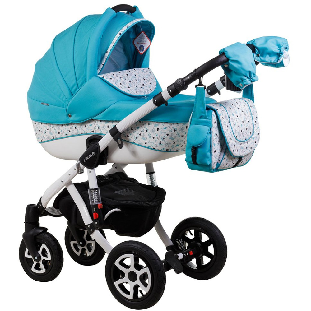 Коляска 2 в 1 Adamex Erika Eco 877S (Адамекс Эрика Эко Кожа 877S)