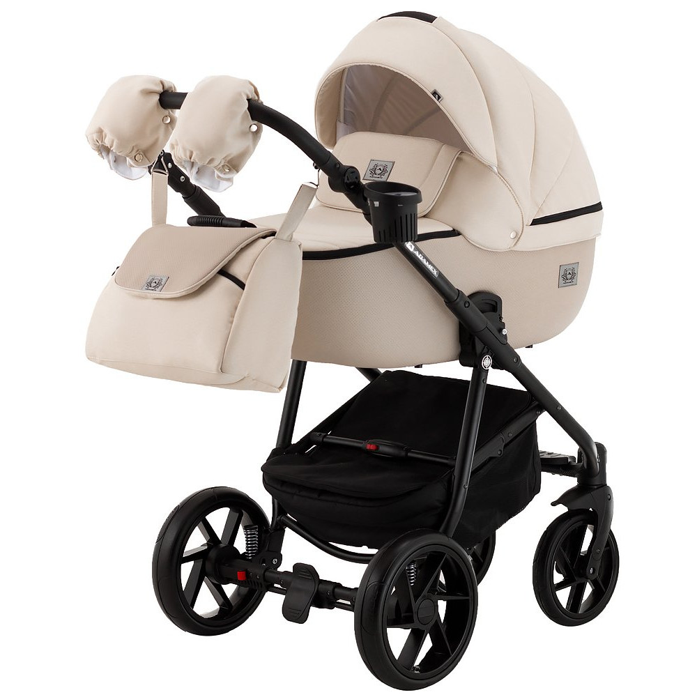 Коляска 2 в 1 Adamex Hybryd Plus BR244 светло-бежевый - бежевая кожа (выдавленная точка)