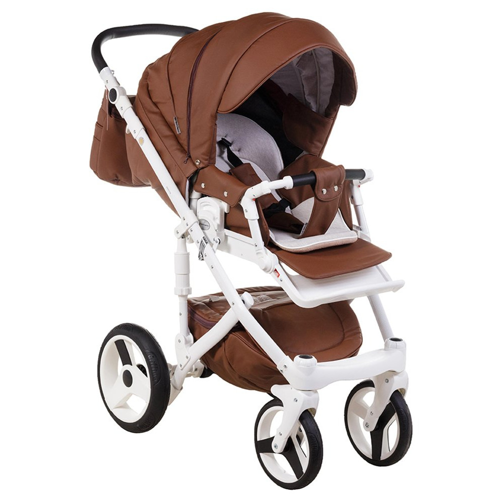 Коляска 2 в 1 Adamex Monte Carbon Deluxe 12S-B эко кожа 100% (Адамекс Монте 12S-B)