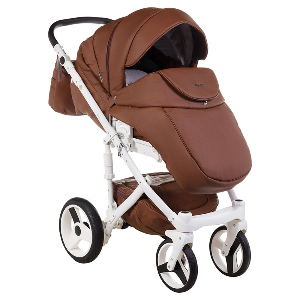 Коляска 2 в 1 Adamex Monte Carbon Deluxe 12S-B эко кожа 100% (Адамекс Монте 12S-B)