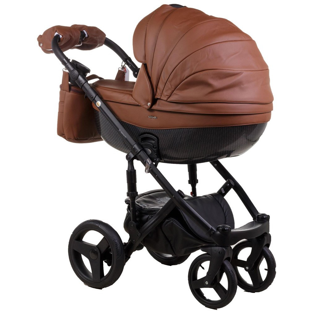 Коляска 2 в 1 Adamex Monte Carbon Deluxe 12S-CZ эко кожа 100% (Адамекс Монте 12S-CZ)