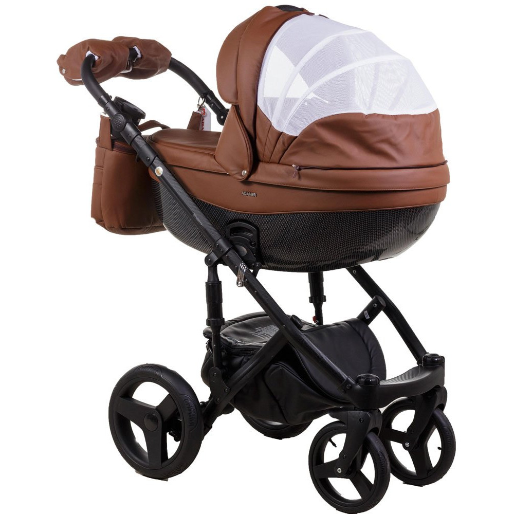 Коляска 2 в 1 Adamex Monte Carbon Deluxe 12S-CZ эко кожа 100% (Адамекс Монте 12S-CZ)