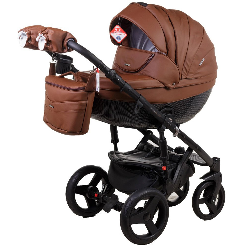 Коляска 2 в 1 Adamex Monte Carbon Deluxe 12S-CZ эко кожа 100% (Адамекс Монте 12S-CZ)