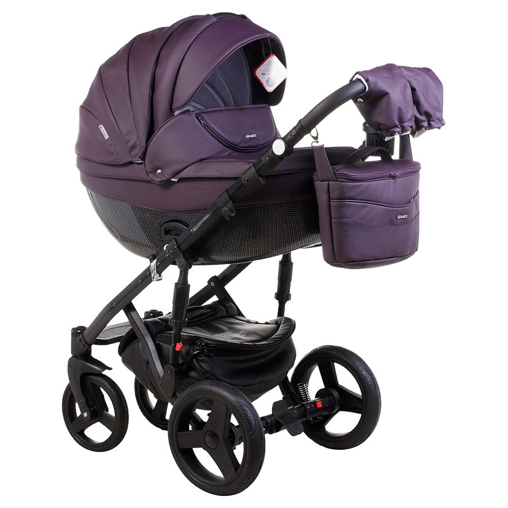 Коляска 2 в 1 Adamex Monte Carbon Deluxe 51S-CZ эко кожа 100% (Адамекс Монте 51S-CZ)