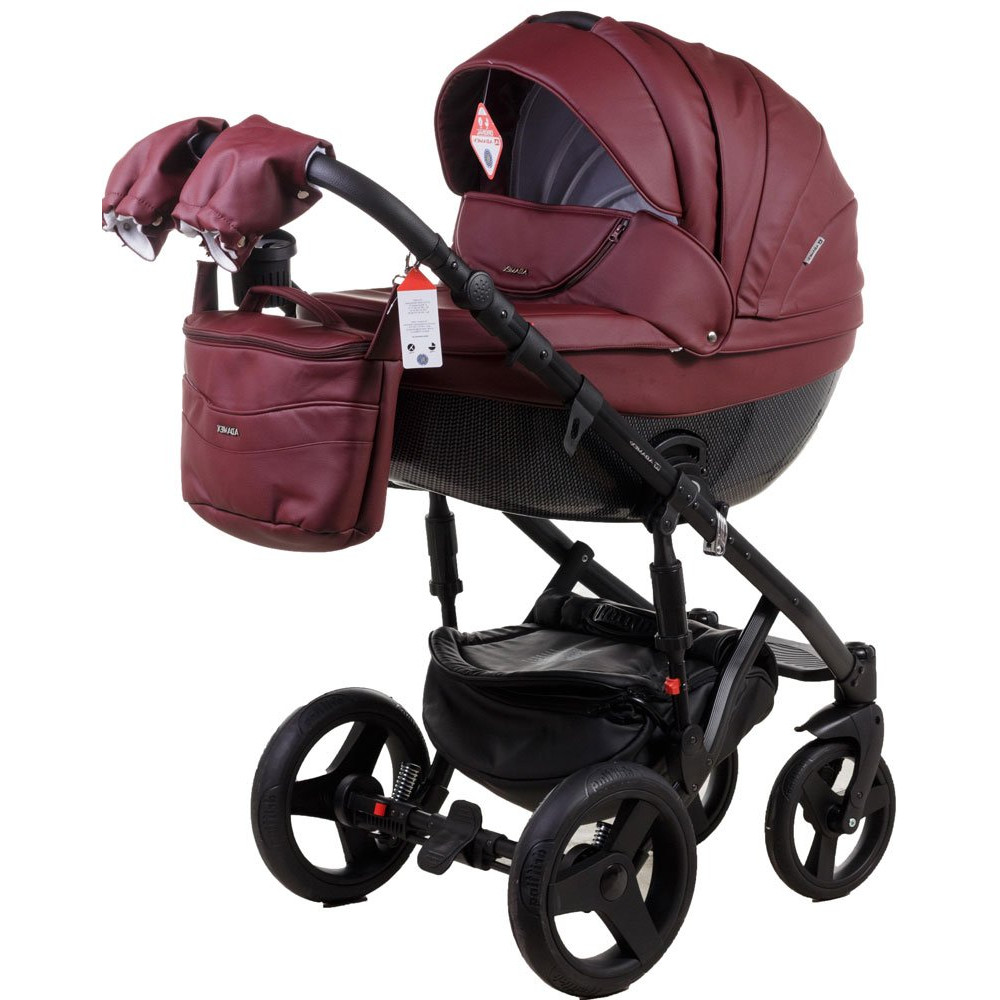 Коляска 2 в 1 Adamex Monte Carbon Deluxe 57S-CZ эко кожа 100% (Адамекс Монте 57S-CZ)