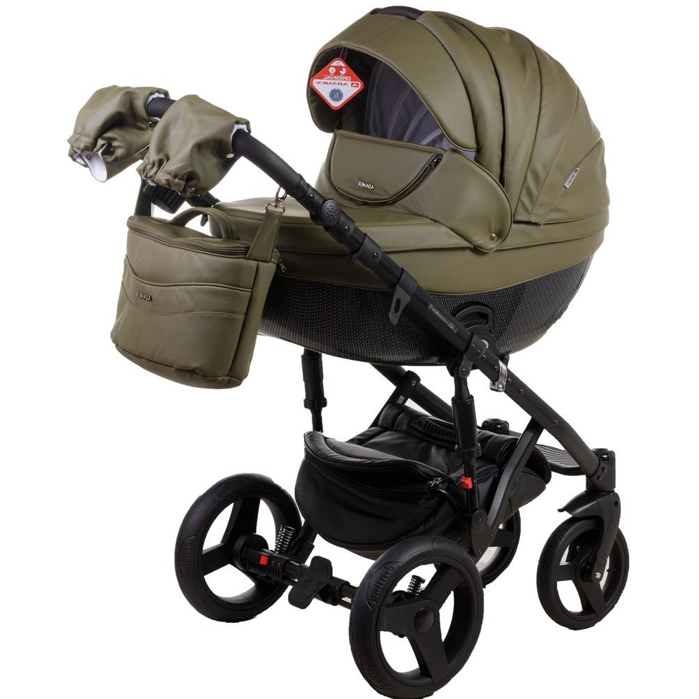 Коляска 2 в 1 Adamex Monte Carbon Deluxe 58S-CZ еко шкіра 100% (Адамекс Монте 58S-CZ)