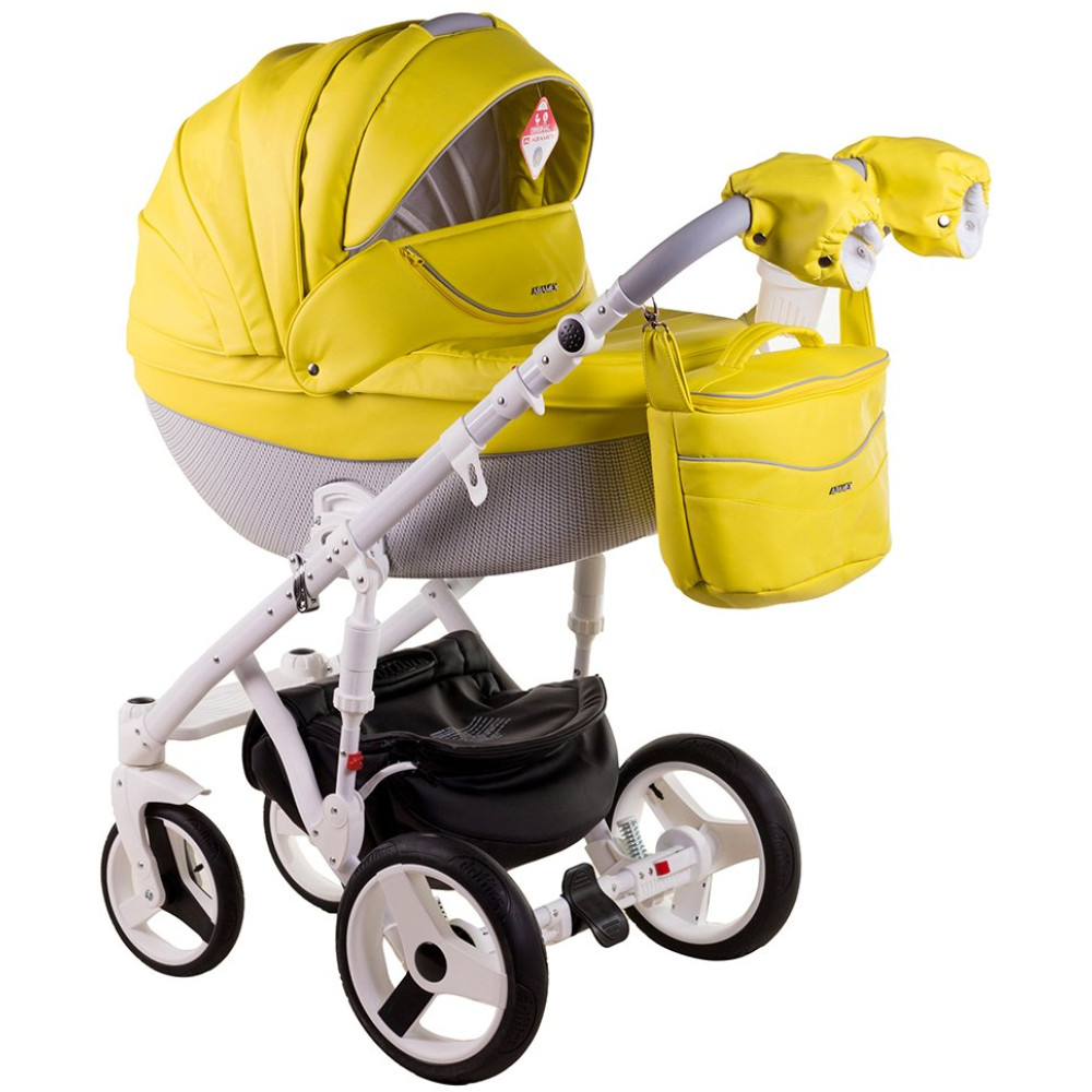 Коляска 2 в 1 Adamex Monte Carbon Deluxe 39SC-B эко кожа 100% (Адамекс Монте 39SC-B)