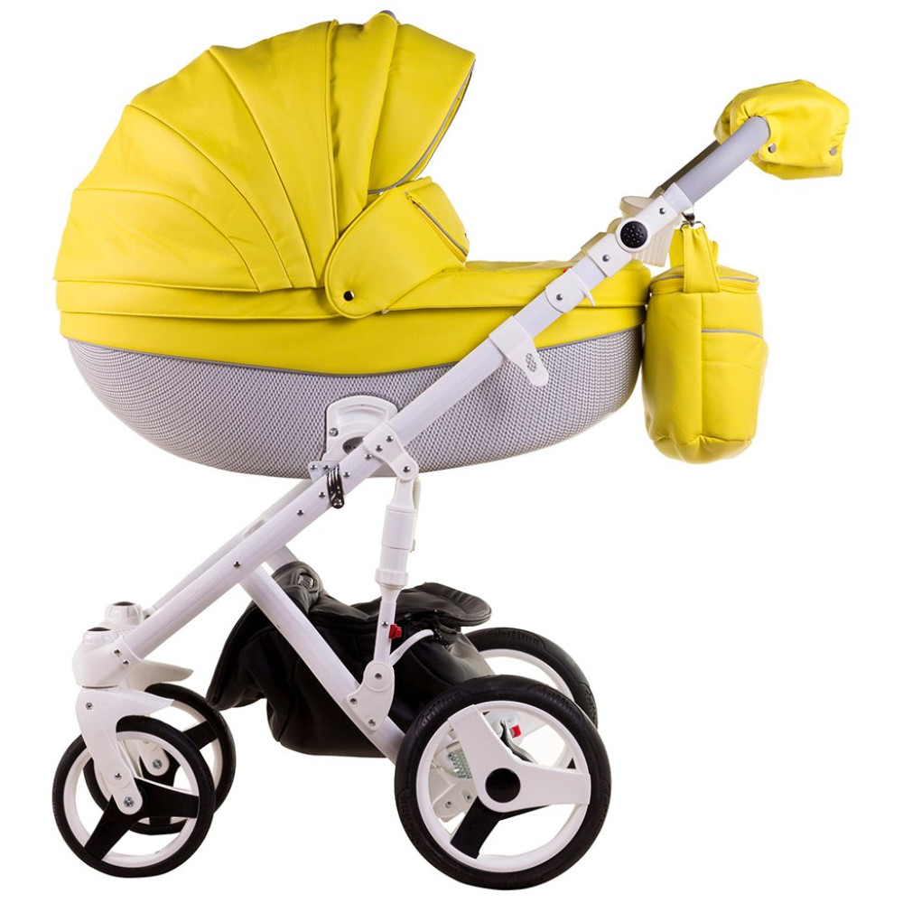 Коляска 2 в 1 Adamex Monte Carbon Deluxe 39SC-B эко кожа 100% (Адамекс Монте 39SC-B)