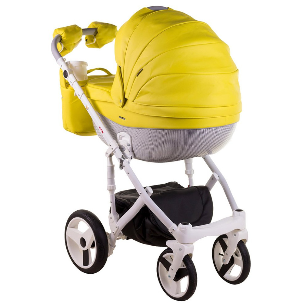 Коляска 2 в 1 Adamex Monte Carbon Deluxe 39SC-B эко кожа 100% (Адамекс Монте 39SC-B)