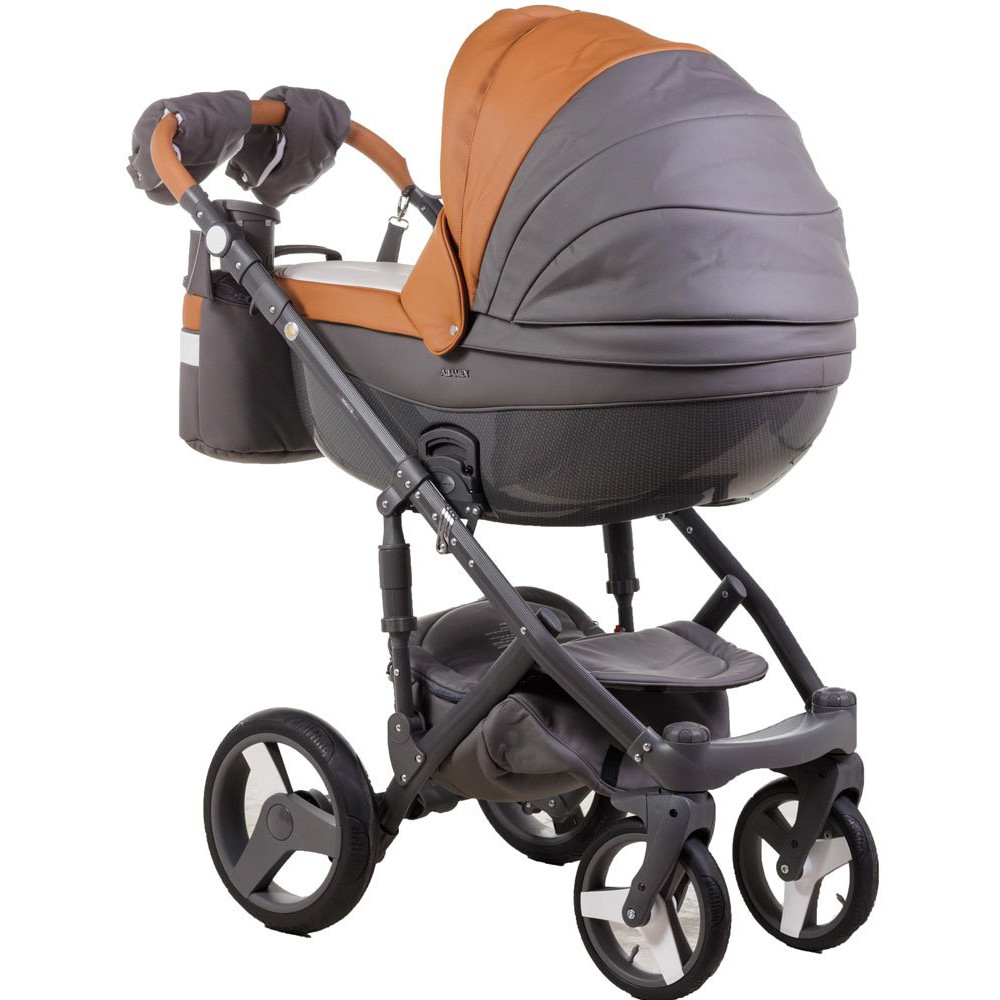 Коляска 2 в 1 Adamex Monte Carbon Deluxe D101 еко шкіра 100% (Адамекс Монте Д101)