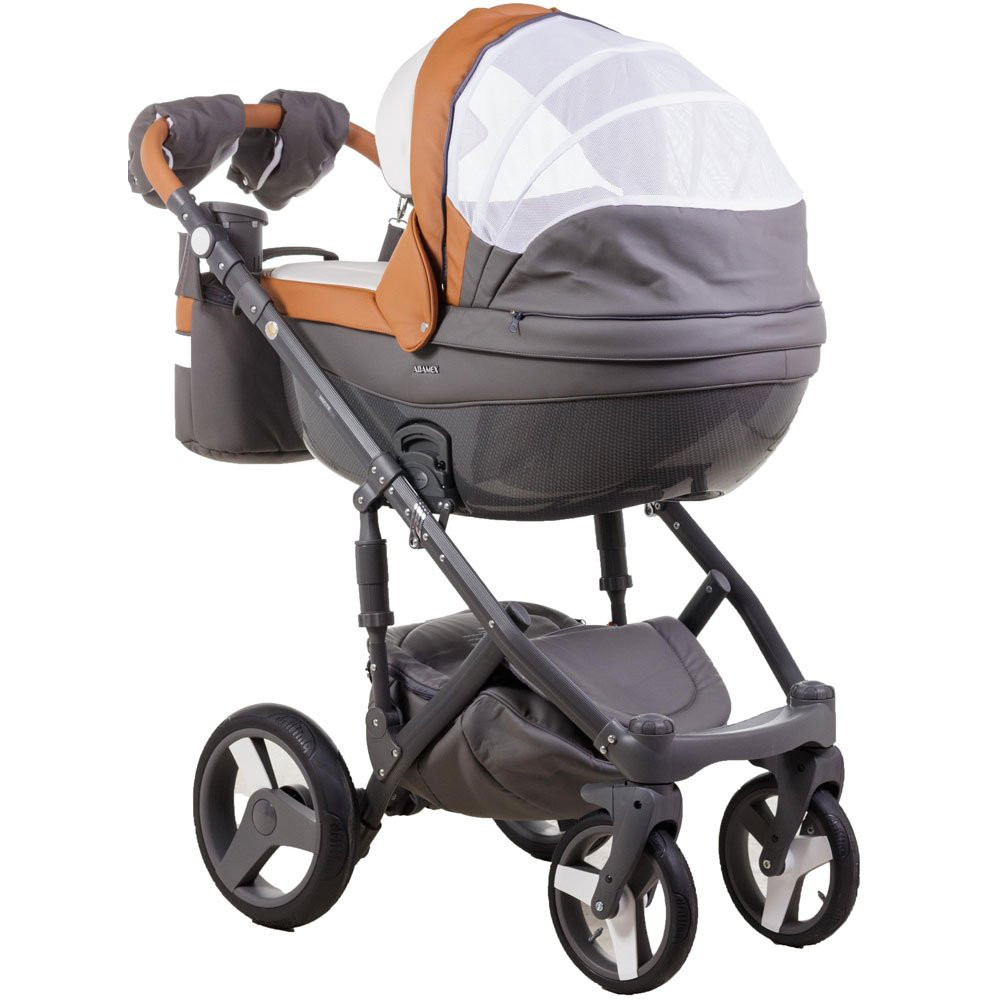 Коляска 2 в 1 Adamex Monte Carbon Deluxe D101 еко шкіра 100% (Адамекс Монте Д101)