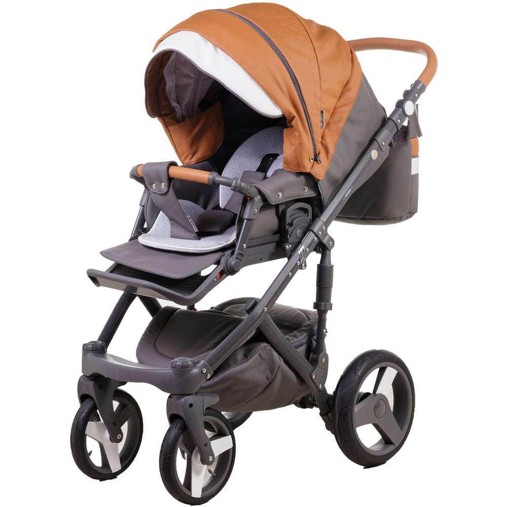 Коляска 2 в 1 Adamex Monte Carbon Deluxe D101 еко шкіра 100% (Адамекс Монте Д101)