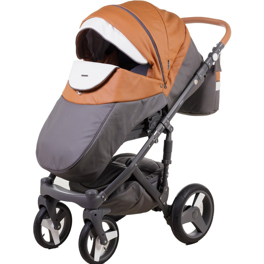 Коляска 2 в 1 Adamex Monte Carbon Deluxe D101 еко шкіра 100% (Адамекс Монте Д101)