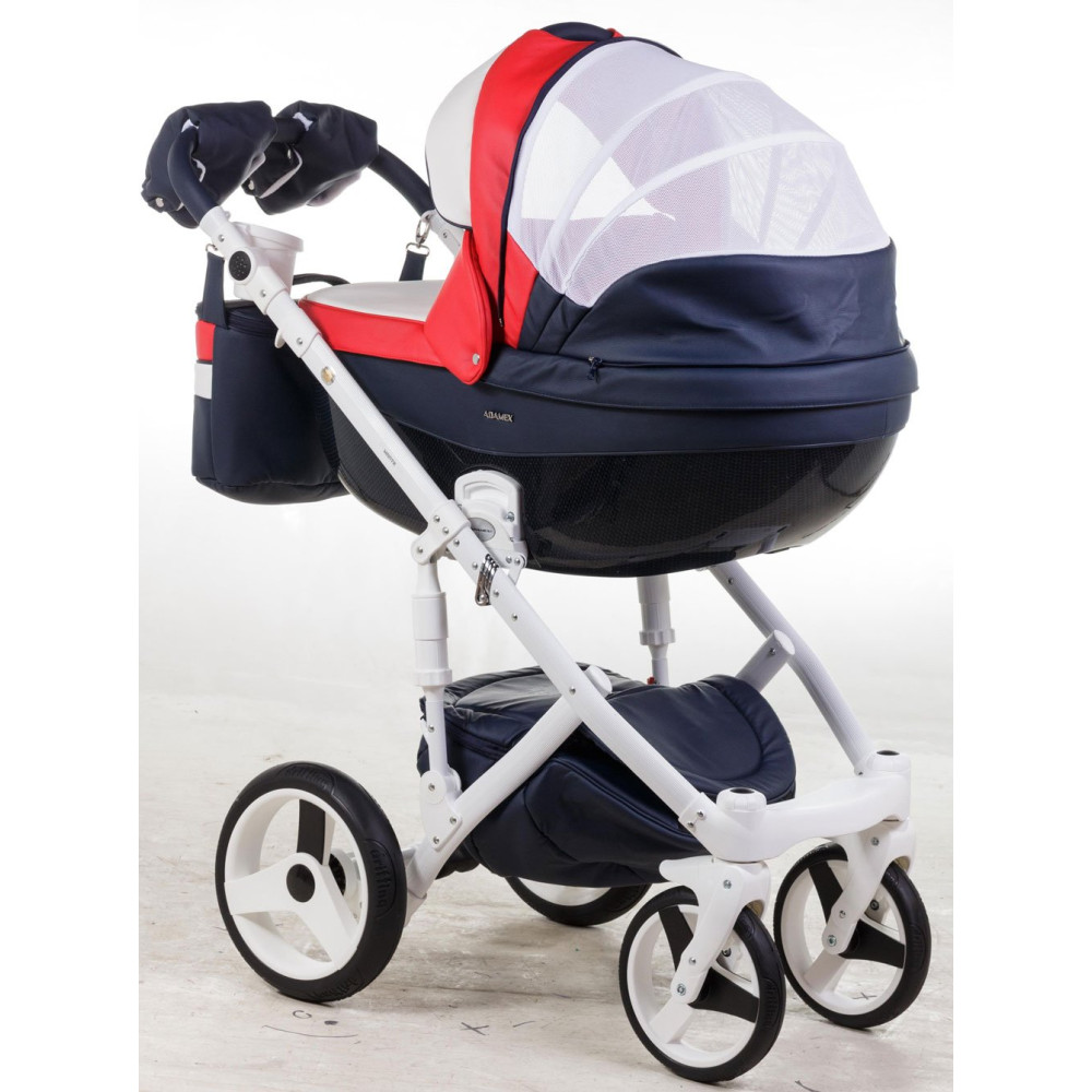 Коляска 2 в 1 Adamex Monte Carbon Deluxe D102 еко шкіра 100% (Адамекс Монте Д102)