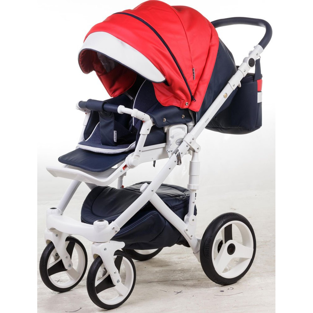 Коляска 2 в 1 Adamex Monte Carbon Deluxe D102 еко шкіра 100% (Адамекс Монте Д102)