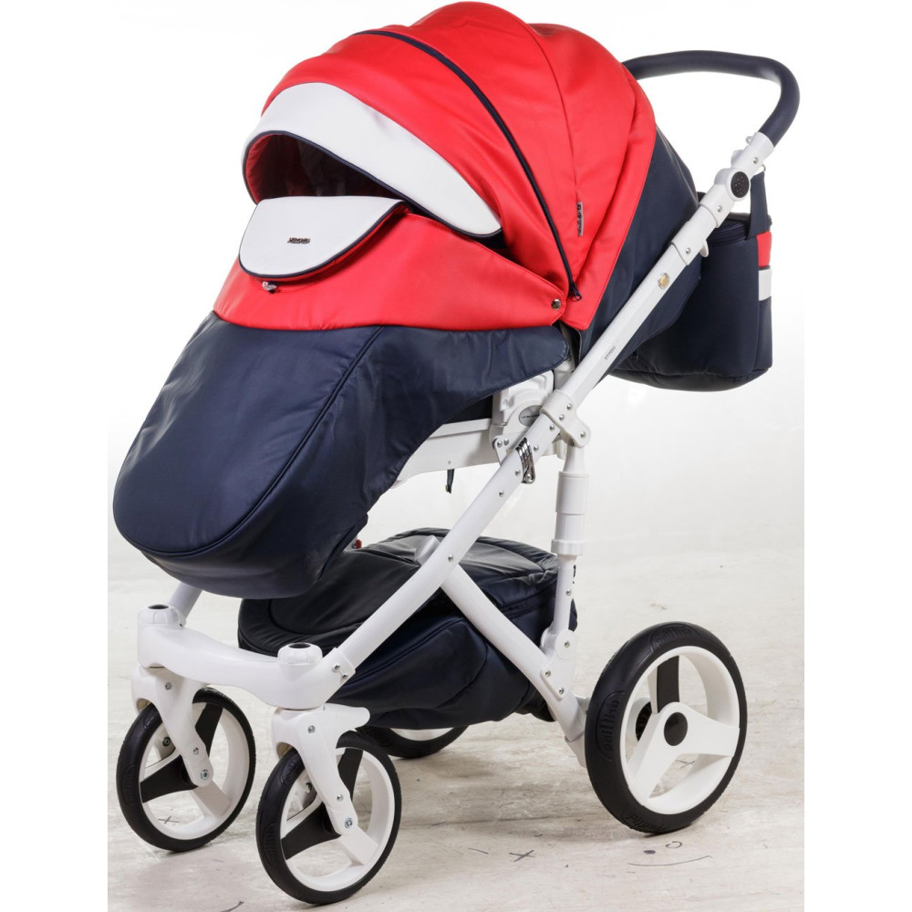 Коляска 2 в 1 Adamex Monte Carbon Deluxe D102 еко шкіра 100% (Адамекс Монте Д102)