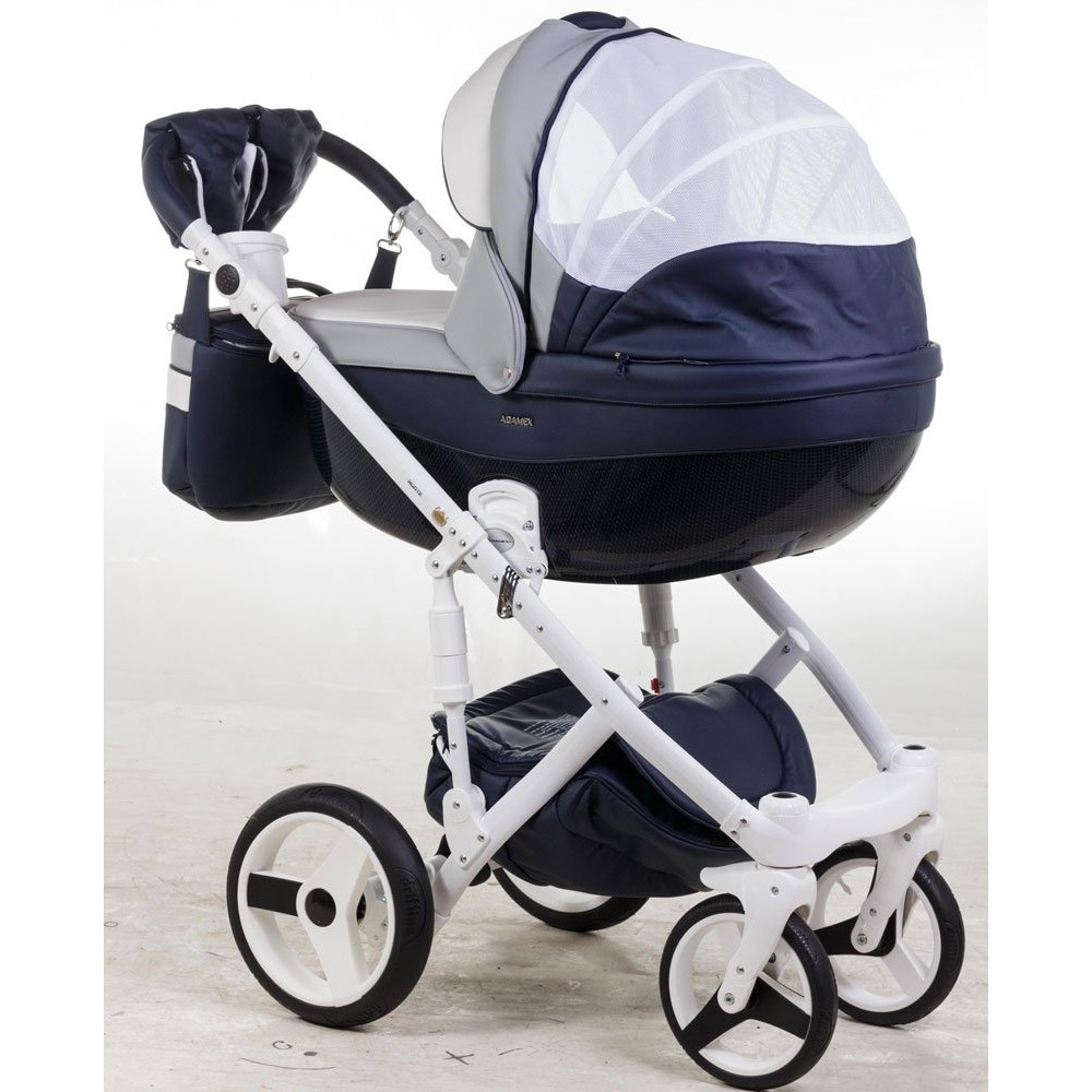 Коляска 2 в 1 Adamex Monte Carbon Deluxe D103 эко кожа 100% (Адамекс Монте Д103)