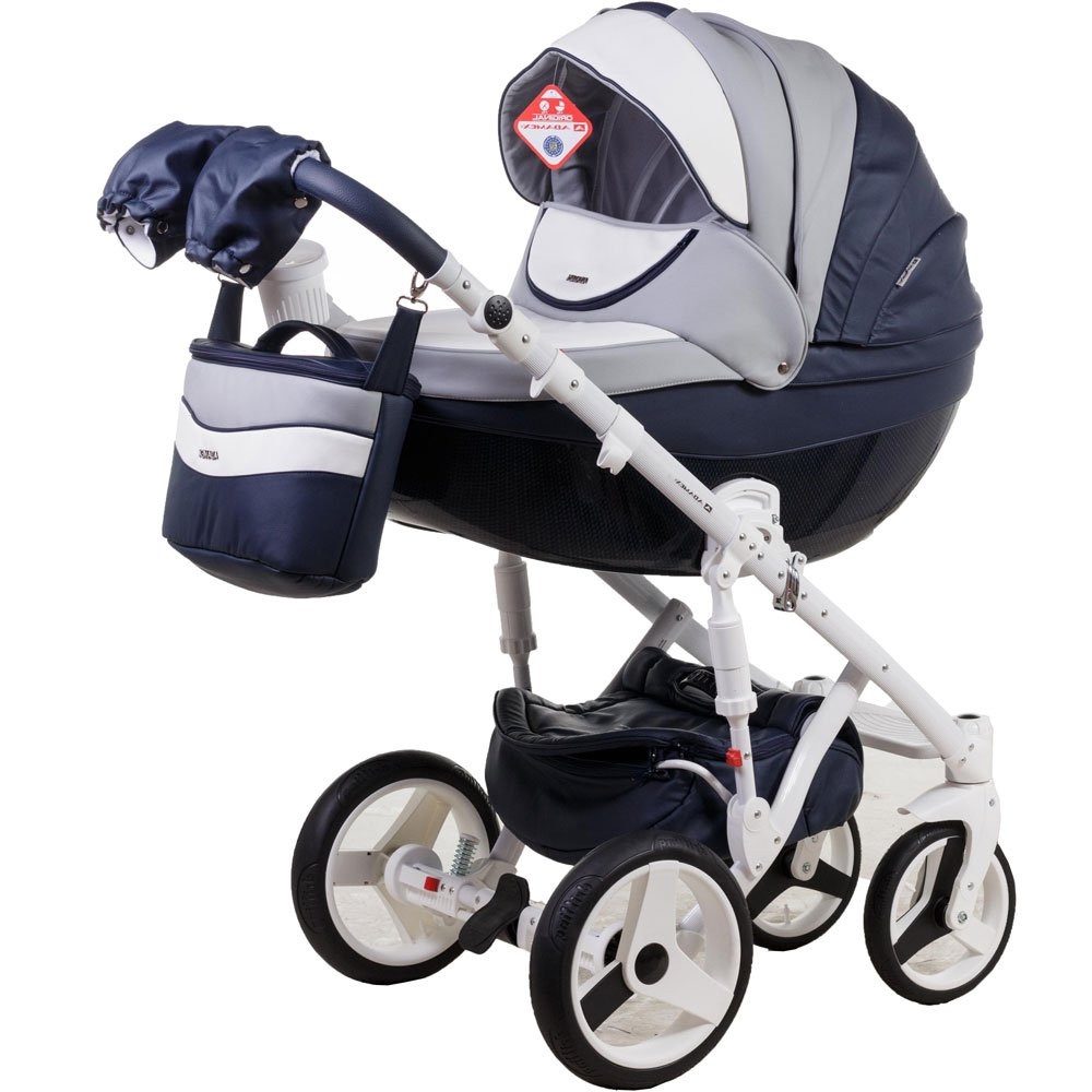 Коляска 2 в 1 Adamex Monte Carbon Deluxe D103 эко кожа 100% (Адамекс Монте Д103)